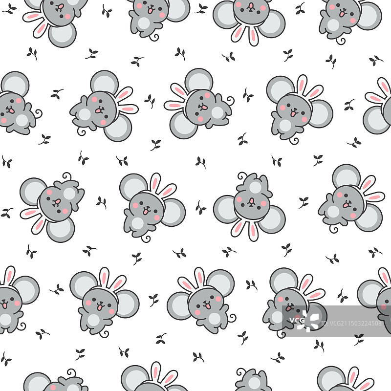 可爱卡通老鼠无缝图案图片素材