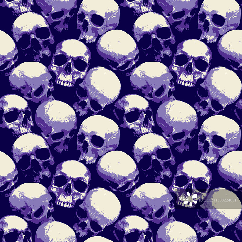 人类头骨的无缝图案图片素材