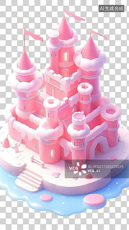 【AI数字艺术】卡通城堡免抠元素图片素材