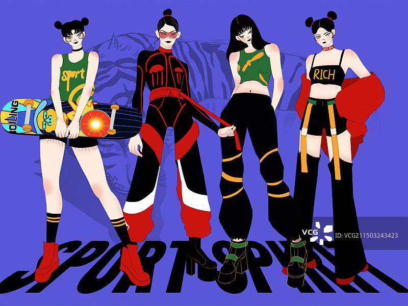 时尚酷炫女孩图片素材