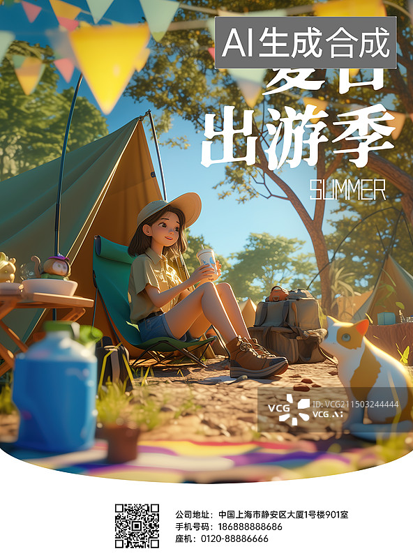 【AI数字艺术】夏日出游海报图片素材