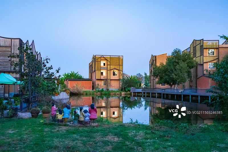 云南昆明小渔村新农村美景图片素材