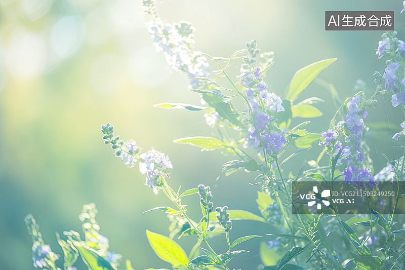 【AI数字艺术】盛夏微光植物背景图片素材
