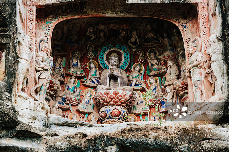 巴中南龛石窟图片素材