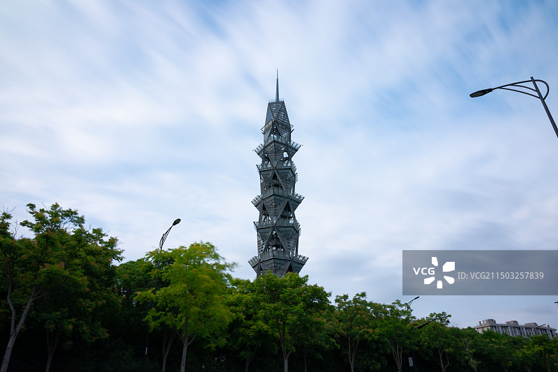 上海科技大学晶体塔图片素材