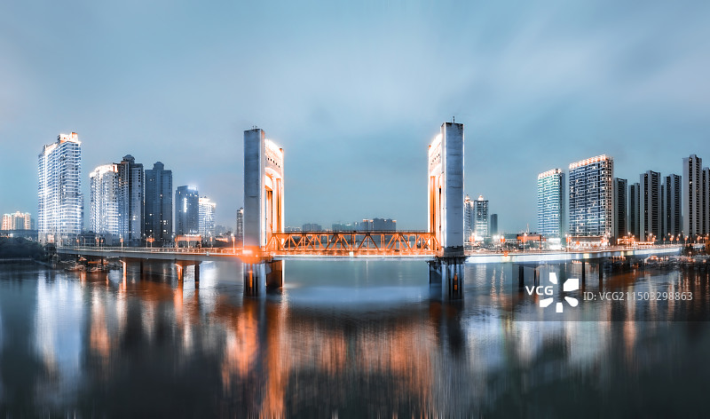 鳌江大桥夜色观澜图片素材