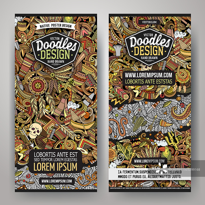 卡通可爱涂鸦美洲原住民图片素材