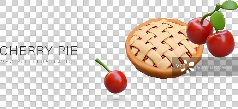逼真风格的樱桃派甜点图片素材