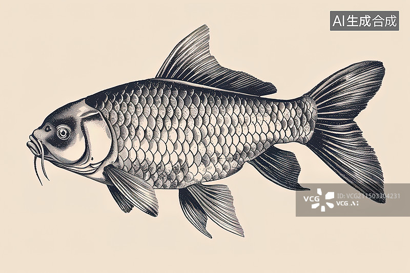 【AI数字艺术】草鱼 鲤鱼 锦鲤 鱼图片素材
