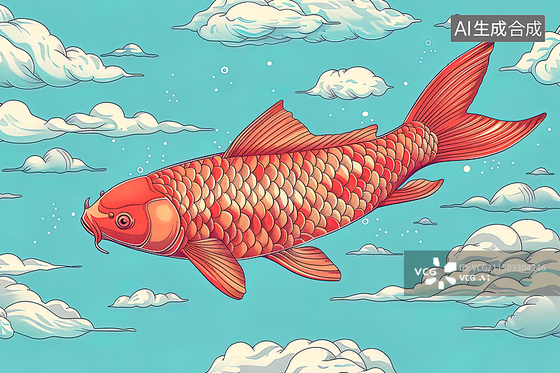 【AI数字艺术】草鱼 鲤鱼 锦鲤 鱼图片素材