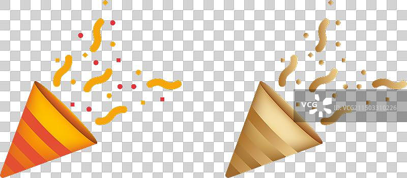 带飞舞彩屑的3D派对礼炮图片素材