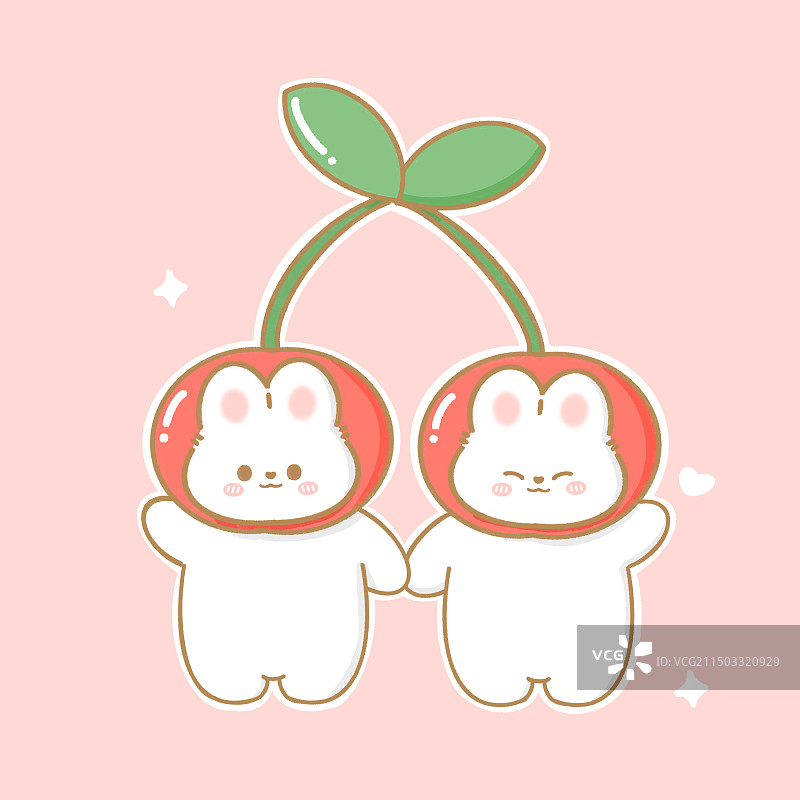 樱桃和兔子图片素材