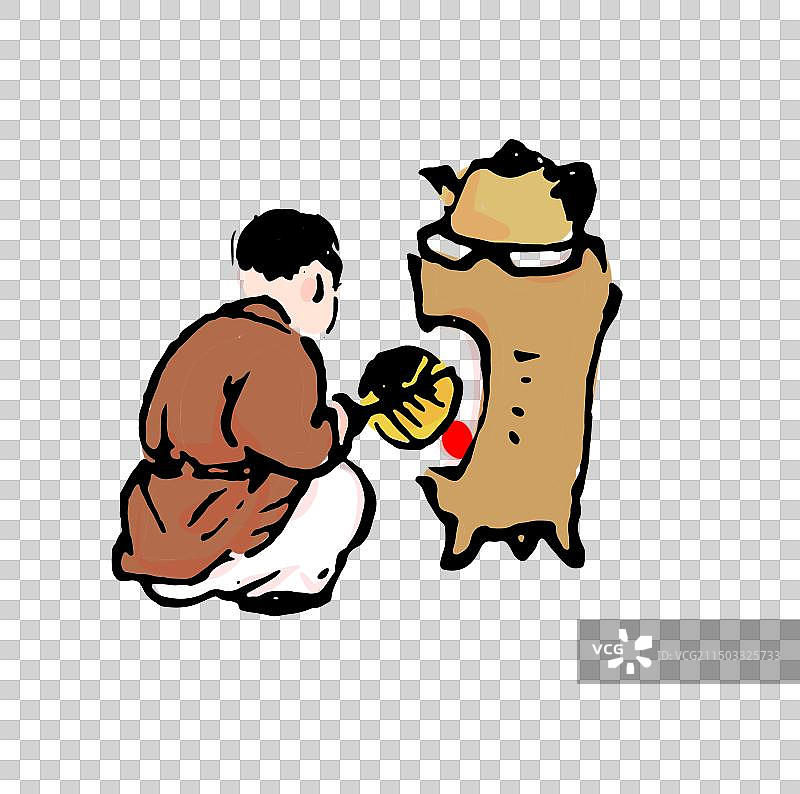 煮茶，茶道，茶文化，酒，水墨国画古代人物元素图片素材