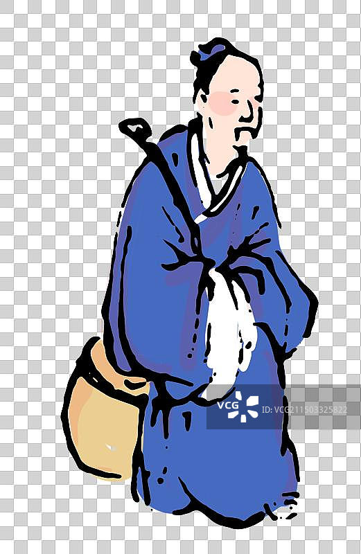 人，坐，水墨国画古代人物元素图片素材