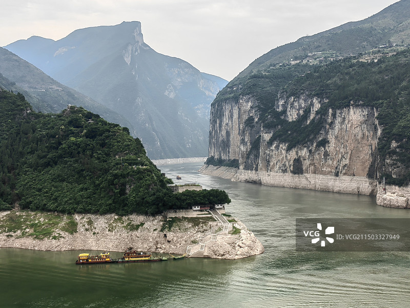 白帝城10元背景图夔门图片素材