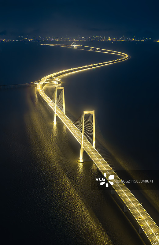 跨海大桥夜景图片素材
