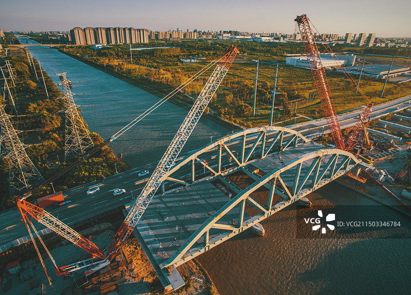 桥梁施工图片素材