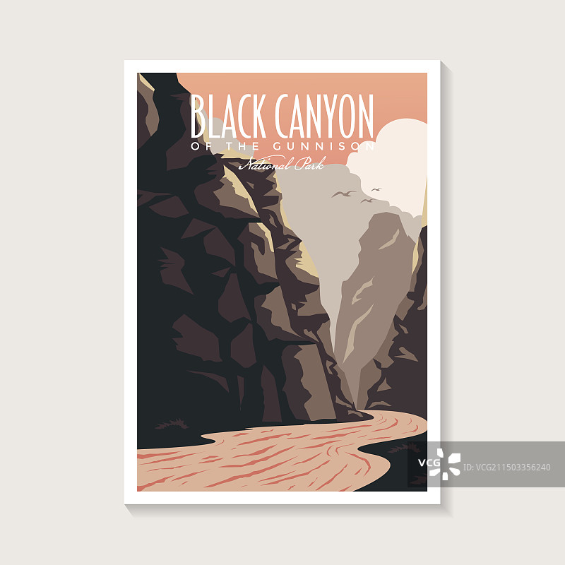 黑色峡谷国家公园海报设计图片素材