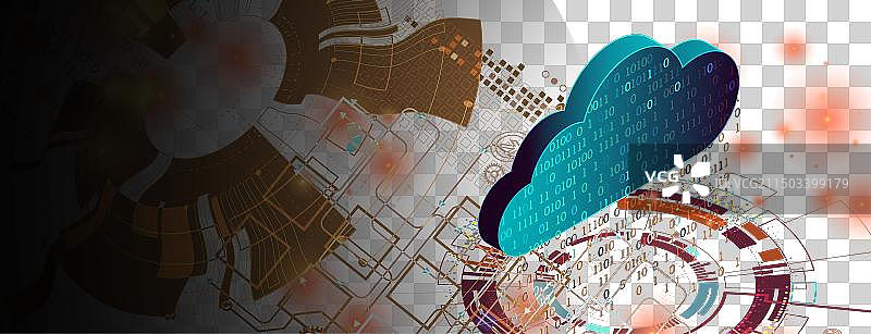 云计算概念抽象连接图片素材