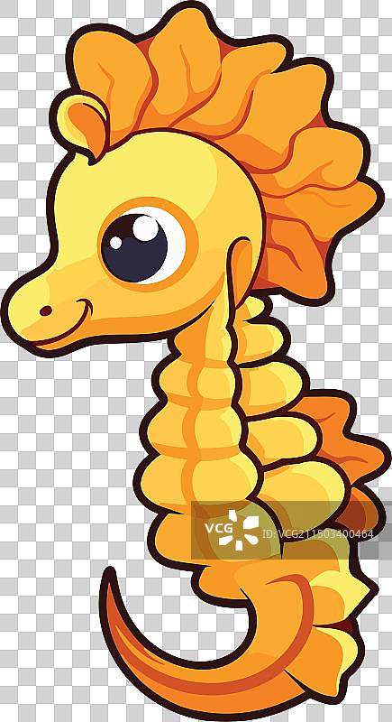 可爱有趣的卡通豆丁海马剪贴画图片素材