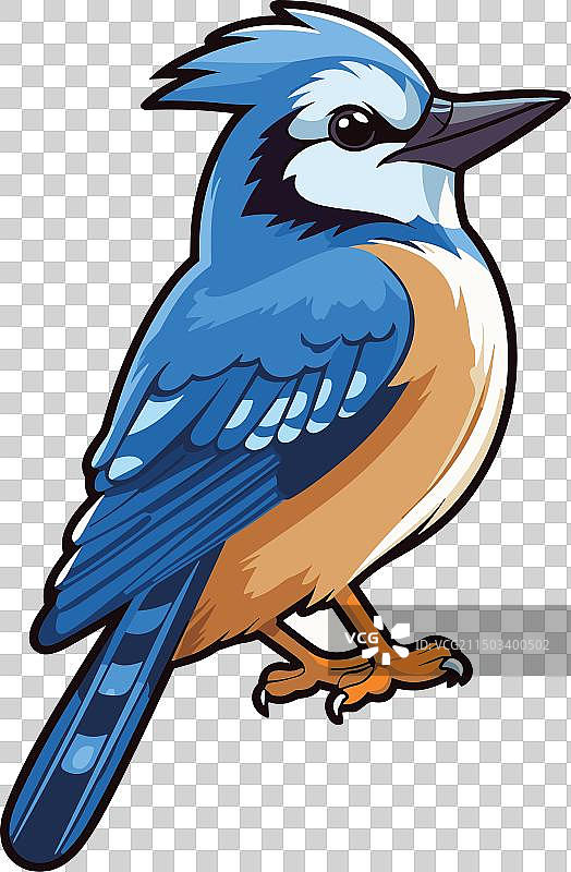 可爱卡通蓝鸟剪贴画图片素材