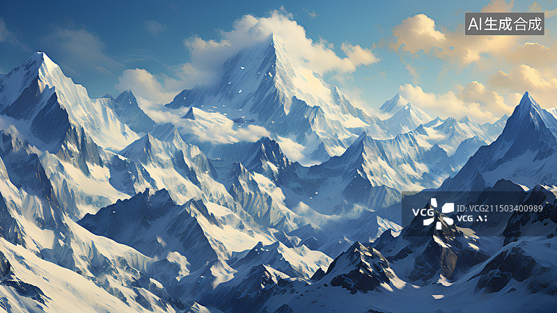 【AI数字艺术】雪山冰川自然风光图片素材