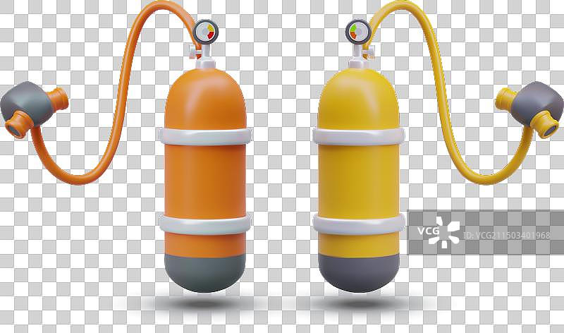 带面罩和氧气管的水肺图片素材