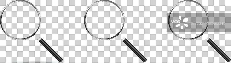 创意逼真透明玻璃放大镜图片素材