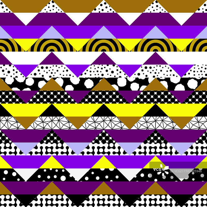 鲜艳色彩的醒目图形V形图案图片素材