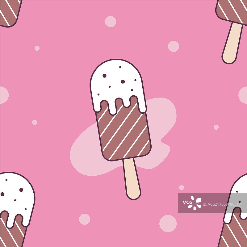 粉红色甜点冰淇淋无缝图案图片素材