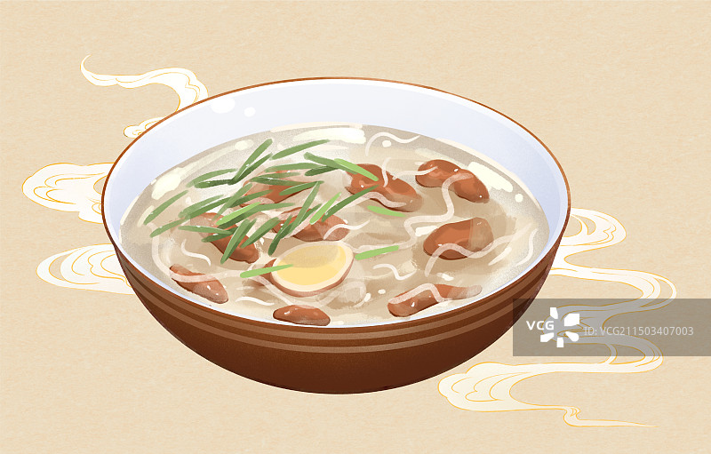 泉州美食面线糊手绘风格插画图片素材