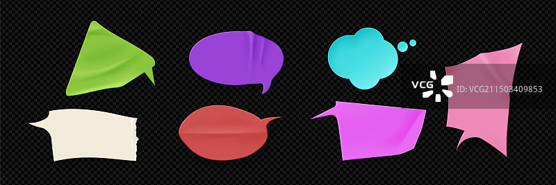 对话气泡的Grunge风格贴纸图片素材