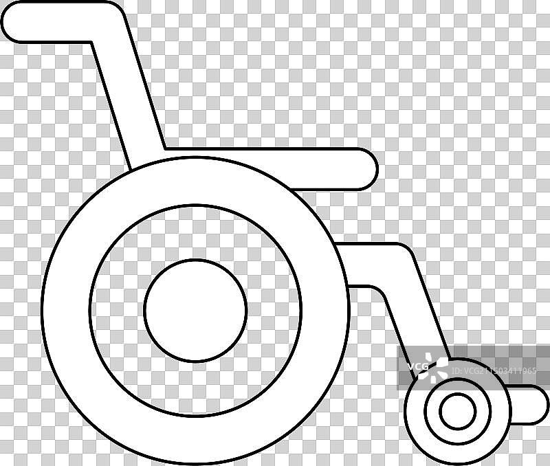 白色背景上的轮椅符号扁平图标图片素材