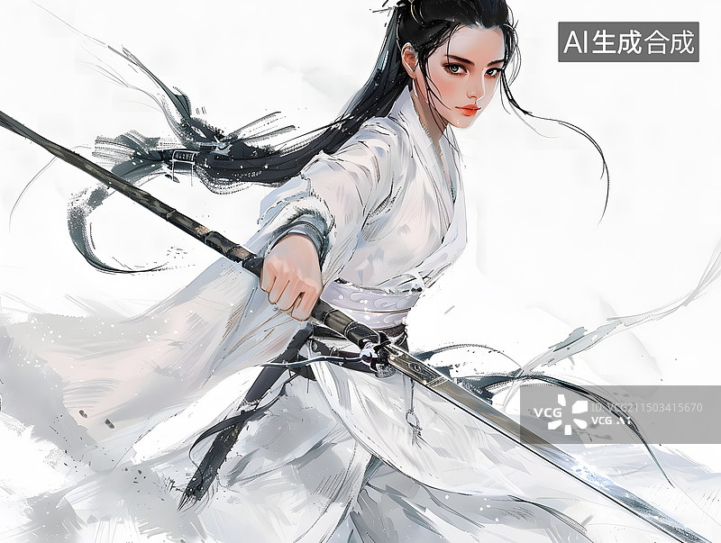 【AI数字艺术】中国风古代女侠客图片素材