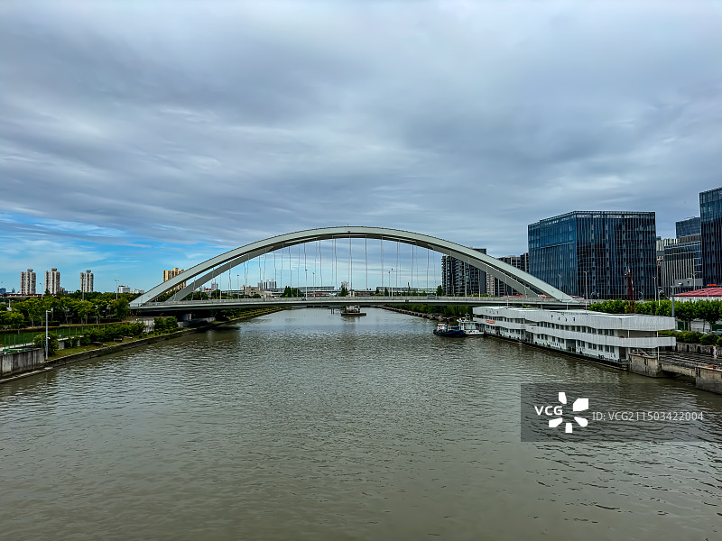 上海滨江大道黄浦江城市天际线图片素材