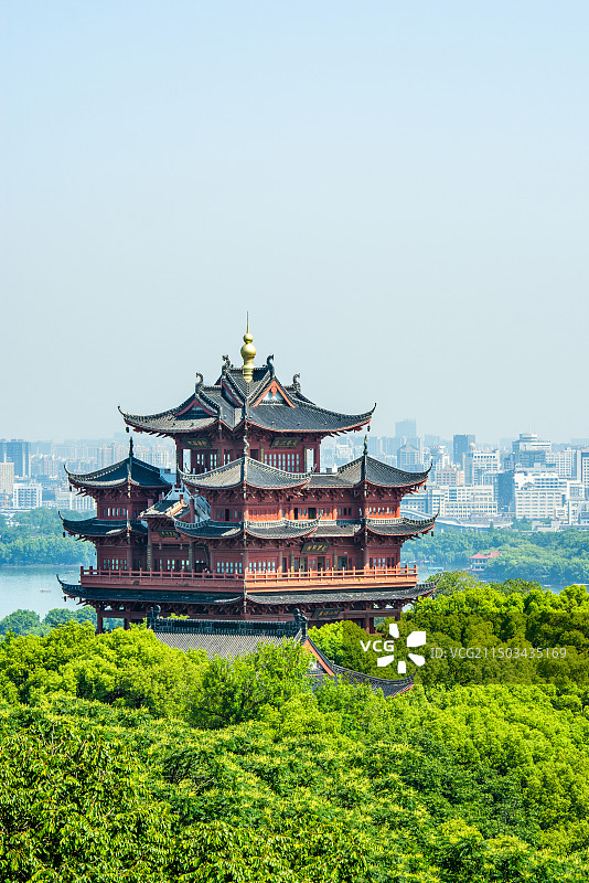 吴山 城隍阁 吴山天风 杭州 西湖畔 江南园林建筑 地标建筑 标志性景点图片素材