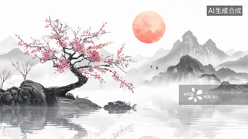 【AI数字艺术】春天里的樱花图片素材