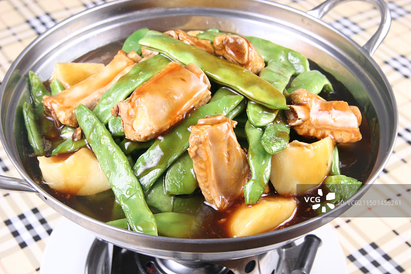排骨炖豆角图片素材