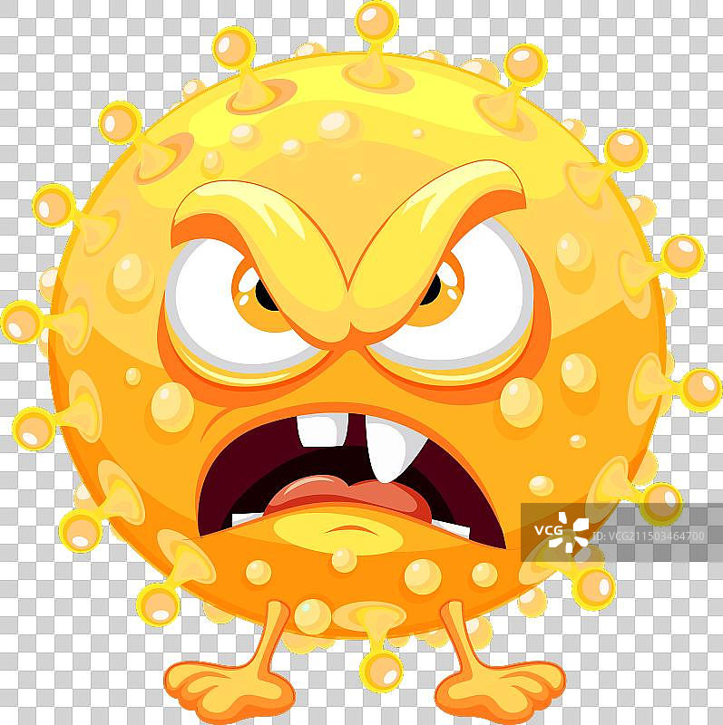 黄色细菌病毒怪物卡通图片素材