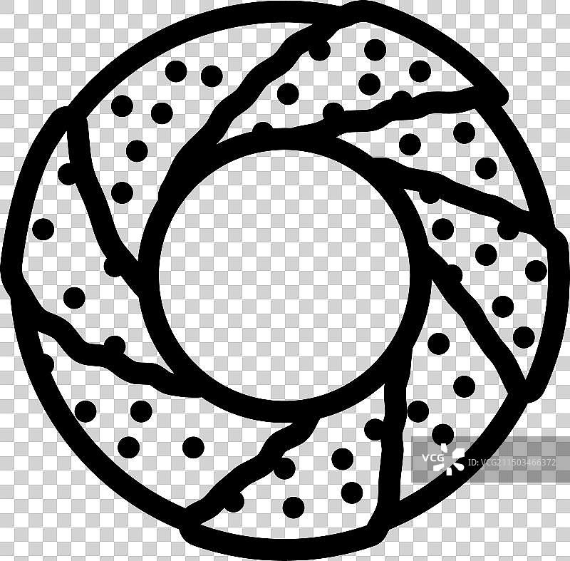 土耳其芝麻面包圈美食线性图标图片素材