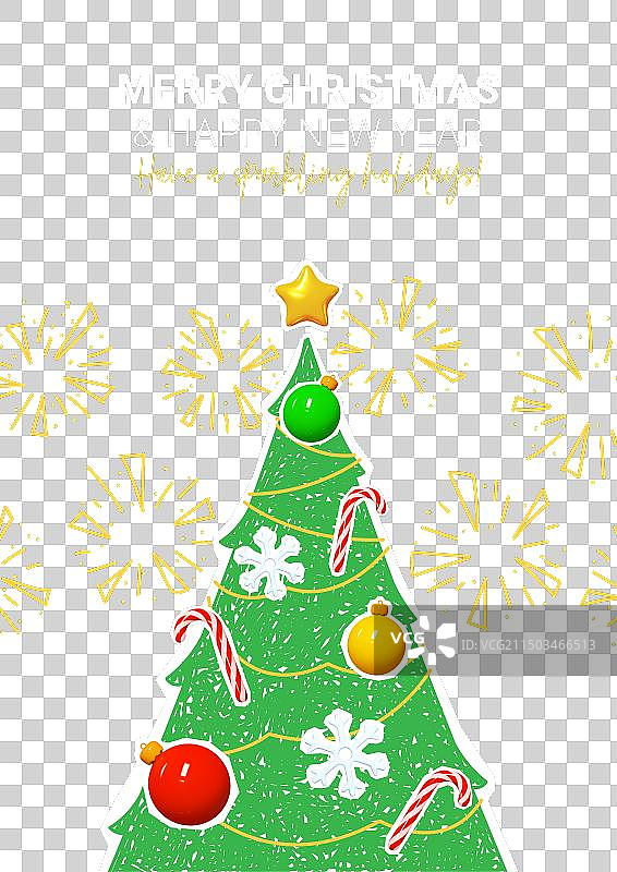 圣诞新年拼贴节日素材图片素材