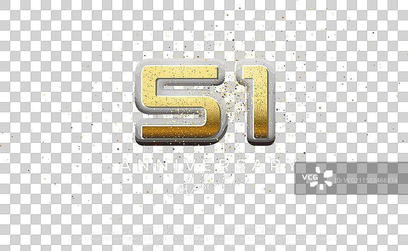 奢华金色闪光51周年纪念图片素材