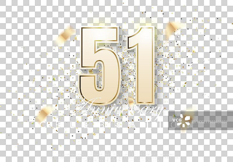 奢华金色51周年庆典图片素材