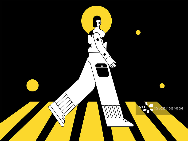 人走在斑马线人行道上图片素材