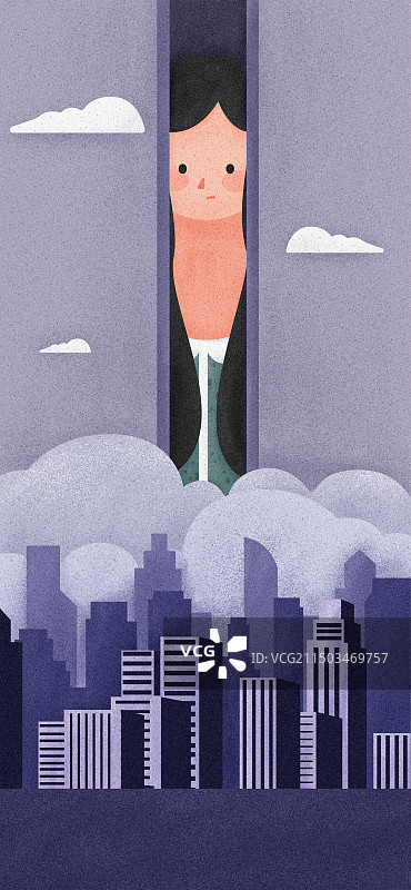 城市与女孩图片素材