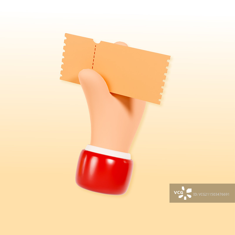 3D立体渲染的手拿优惠券电商618促销购物插画图片素材