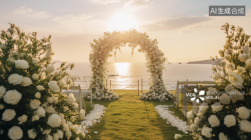 【AI数字艺术】结婚户外婚礼场地，婚礼题材图片素材