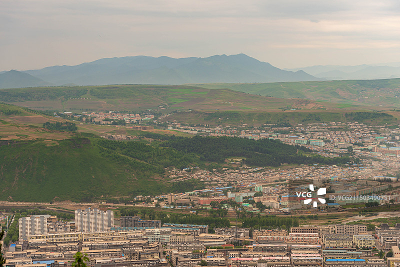 白山市长白朝鲜族自治县鸭绿江沿岸观朝鲜图片素材