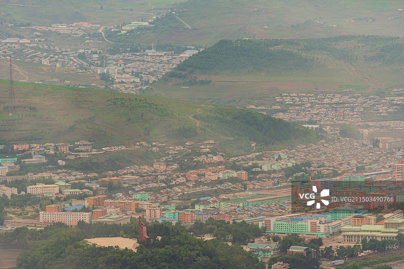 白山市长白朝鲜族自治县鸭绿江沿岸观朝鲜图片素材