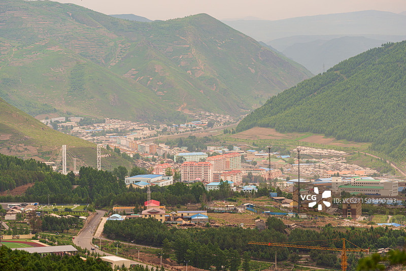 白山市长白朝鲜族自治县鸭绿江沿岸观朝鲜图片素材